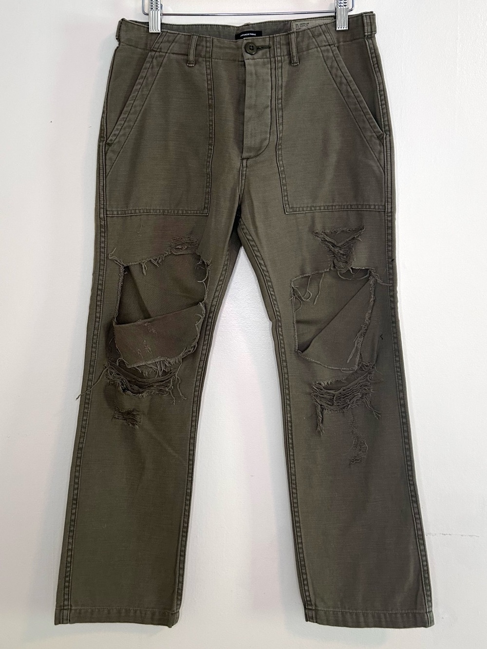 R13 Bowie utility pant women’s size 26 olive green 100% cotton